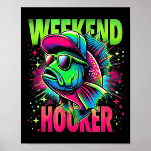Wochenende Am Wochenende Lustiger Angelwitz Wortsp Poster