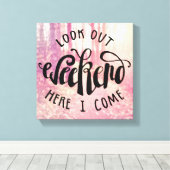 Wochenende aussehen Hier komme ich 2 Leinwanddruck (Insitu (Holzboden))