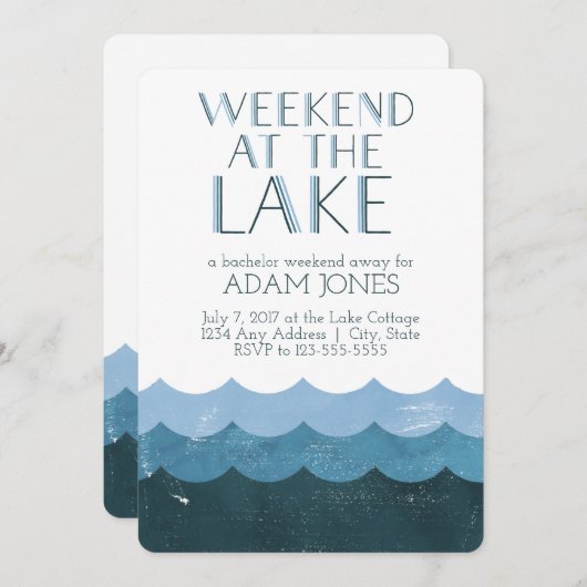 Wochenende bei der Bachelor Party Einladung (Vorne/Hinten)