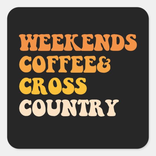 Wochenende Coffee Cross Country Runner Quadratischer Aufkleber (Vorderseite)