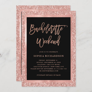 Wochenende des Imitat-Rosen-GoldGlitzer- Einladung