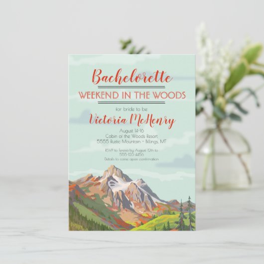 Wochenende Einladung Bergwald (Stehend Vorderseite)