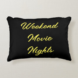 Wochenende Filmabende Typografie Schwarze Dekorati Dekokissen