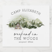 Wochenende im Camping Woods Bachelorette Alkoholflaschenetikett (Einzelnes Label)