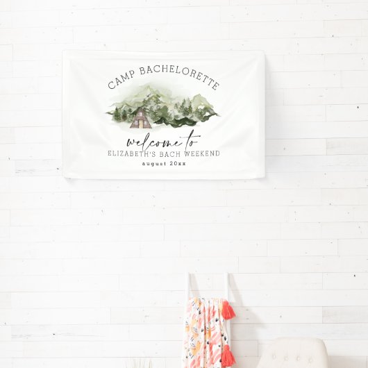 Wochenende im Camping Woods Bachelorette Banner (InSitu)