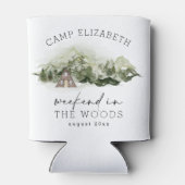 Wochenende im Camping Woods Bachelorette Dosenkühler (Rückseite)