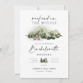 Wochenende im Camping Woods Bachelorette Einladung (Vorderseite)