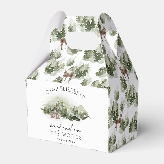 Wochenende im Camping Woods Bachelorette Geschenkschachtel (Rückseite)
