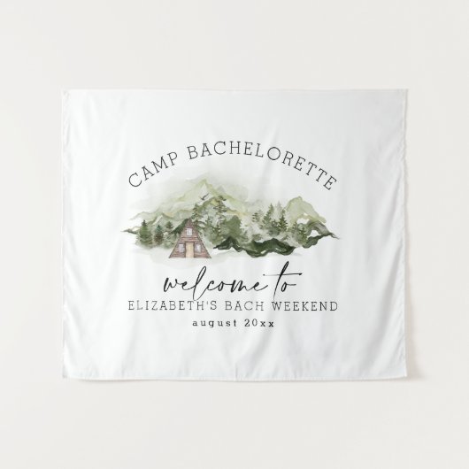 Wochenende im Camping Woods Bachelorette Wandteppich (Vorderseite (Horizontal))