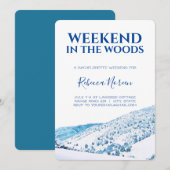 Wochenende im Wald Junggeselinnen-Abschied Einladu Einladung (Vorne/Hinten)