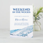 Wochenende im Wald Junggeselinnen-Abschied Einladu Einladung (Stehend Vorderseite)