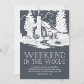 Wochenende im Wald Junggeselinnen-Abschied Einladu Einladung (Vorderseite)