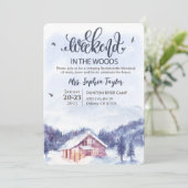Wochenende im Wald Winter Einladung (Stehend Vorderseite)