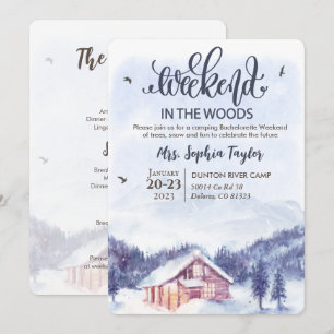 Wochenende im Wald Winter-Einladung Einladung
