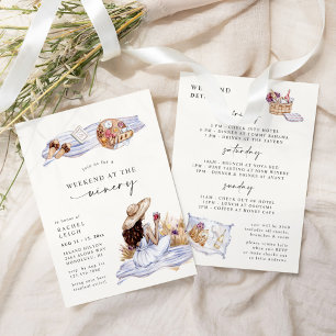Wochenende im Winzer-Picknick-Junggesellinnenabsch Einladung