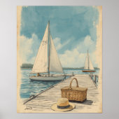 Wochenende in den Hamptons – Retro Ostküste am Mee Poster (Vorne)