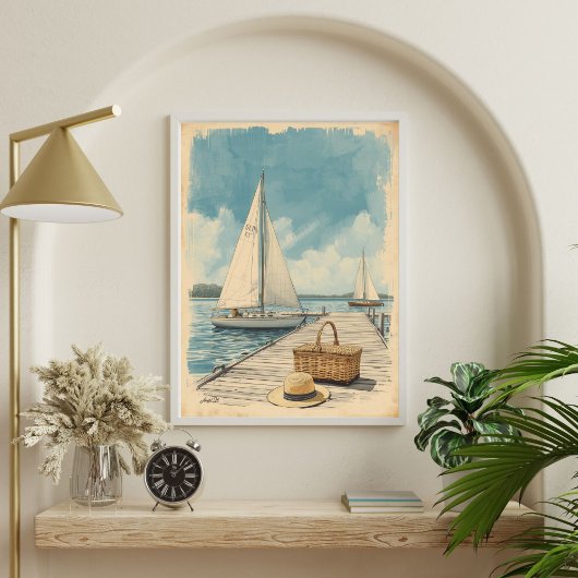 Wochenende in den Hamptons – Retro Ostküste am Mee Poster