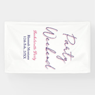 Wochenende Junggesellinnenabschied Name pink blau  Banner