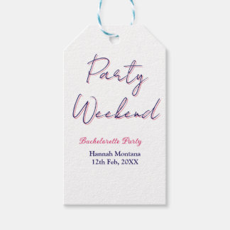 Wochenende Junggesellinnenabschied Name pink blau  Geschenkanhänger