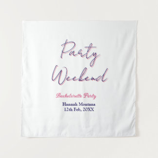Wochenende Junggesellinnenabschied Name pink blau  Wandteppich