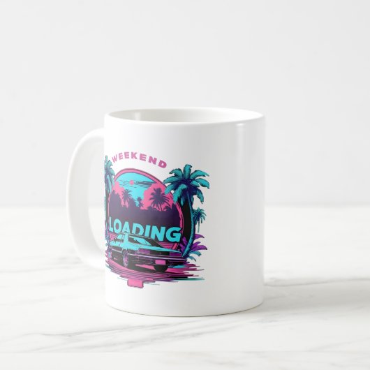 Wochenende Laden Retro Sunset 11 oz Tasse 80er Aes (Vorderseite Links)