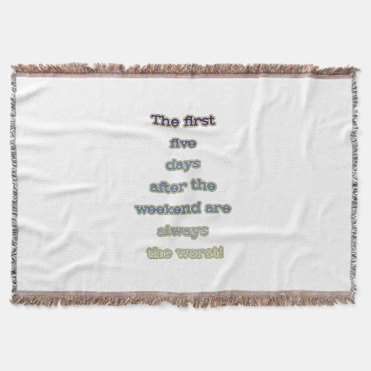 Wochenende lustiger Text Decke (Vorderseite)