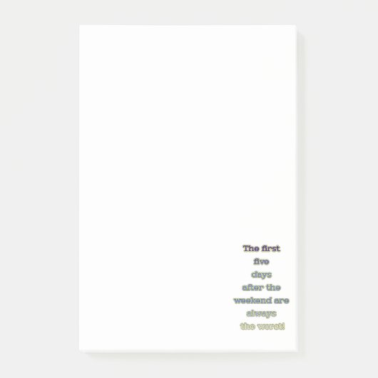 Wochenende lustiger Text Post-it Klebezettel (Vorderseite)