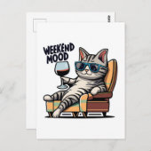 Wochenende Mood Cat Chill Postkarte (Vorne/Hinten)