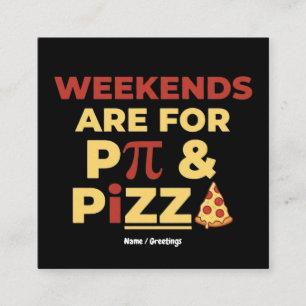 Wochenende Pi-Tag und Pizza-Party Mathe-Liebhaber Quadratische Visitenkarte