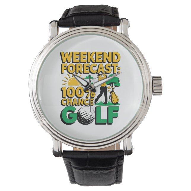 Wochenende Prognose 100% Chance auf Golf Armbanduhr (Vorderseite)