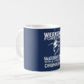 WOCHENENDE PROGNOSTIZIERTE SKATEBOARDING KAFFEETASSE (Vorderseite Links)