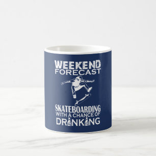 WOCHENENDE PROGNOSTIZIERTE SKATEBOARDING KAFFEETASSE