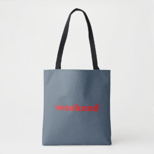 "Wochenende" rot / grau Tasche