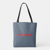 "Wochenende" rot / grau Tasche (Rückseite)