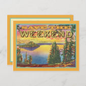 Wochenende Save the Date Ankündigungspostkarte (Vorne/Hinten)