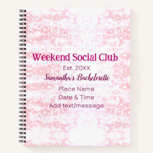 Wochenende Social Club rosa Glitter Junggesellinne Notizblock