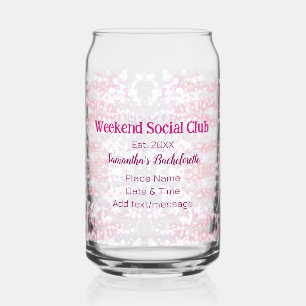Wochenende-Sozialclub rosa Glitter Junggesellinnen Dosenglas