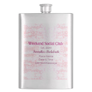 Wochenende-Sozialclub rosa Glitter Junggesellinnen Flachmann
