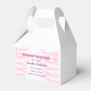 Wochenende-Sozialclub rosa Glitter Junggesellinnen Geschenkschachtel