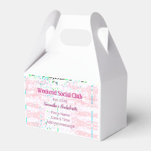 Wochenende Sozialverein pinkfarbener Glitzer Bache Geschenkschachtel