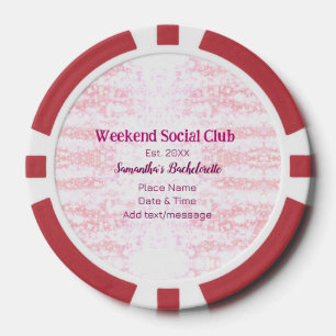 Wochenende Sozialverein pinkfarbener Glitzer Bache Pokerchips