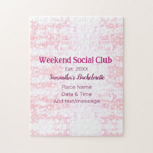 Wochenende Sozialverein pinkfarbener Glitzer Bache Puzzle