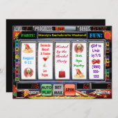 Wochenende SpielautomatVegas Bachelorette lädt ein Einladung (Vorne/Hinten)
