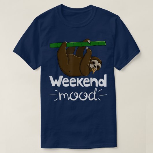 Wochenende Stimmung Funny Sleepy Head Lazy Sloth L T-Shirt (Design vorne)