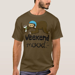 Wochenende Stimmung Funny Sleepy Head Lazy Sloth L T-Shirt
