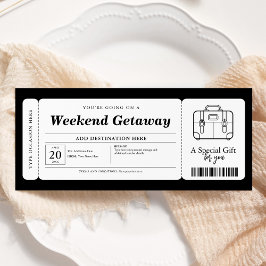 Wochenende Überraschungsgeschenk Ticket Voucher Einladung