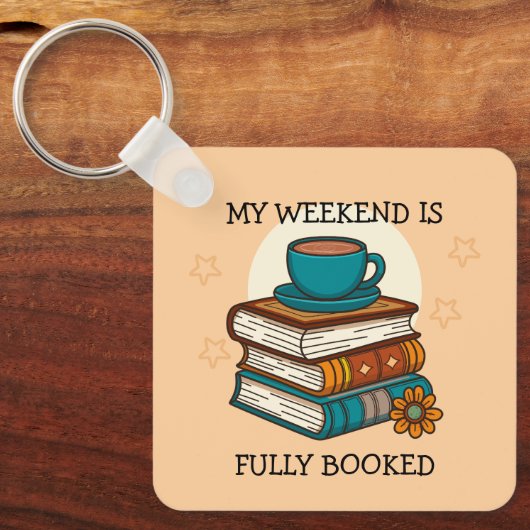 Wochenende voll gebuchte Buchliebhaber Schlüsselanhänger (Vorderseite)