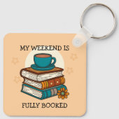 Wochenende voll gebuchte Buchliebhaber Schlüsselanhänger (Rückseite)