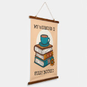 Wochenende voll gebuchte Buchliebhaber Wandteppich Mit Holzrahmen (Gewinkelt)