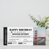 Wochenende Wegweiser Geburtstag Boarding Ticket Einladung (Stehend Vorderseite)